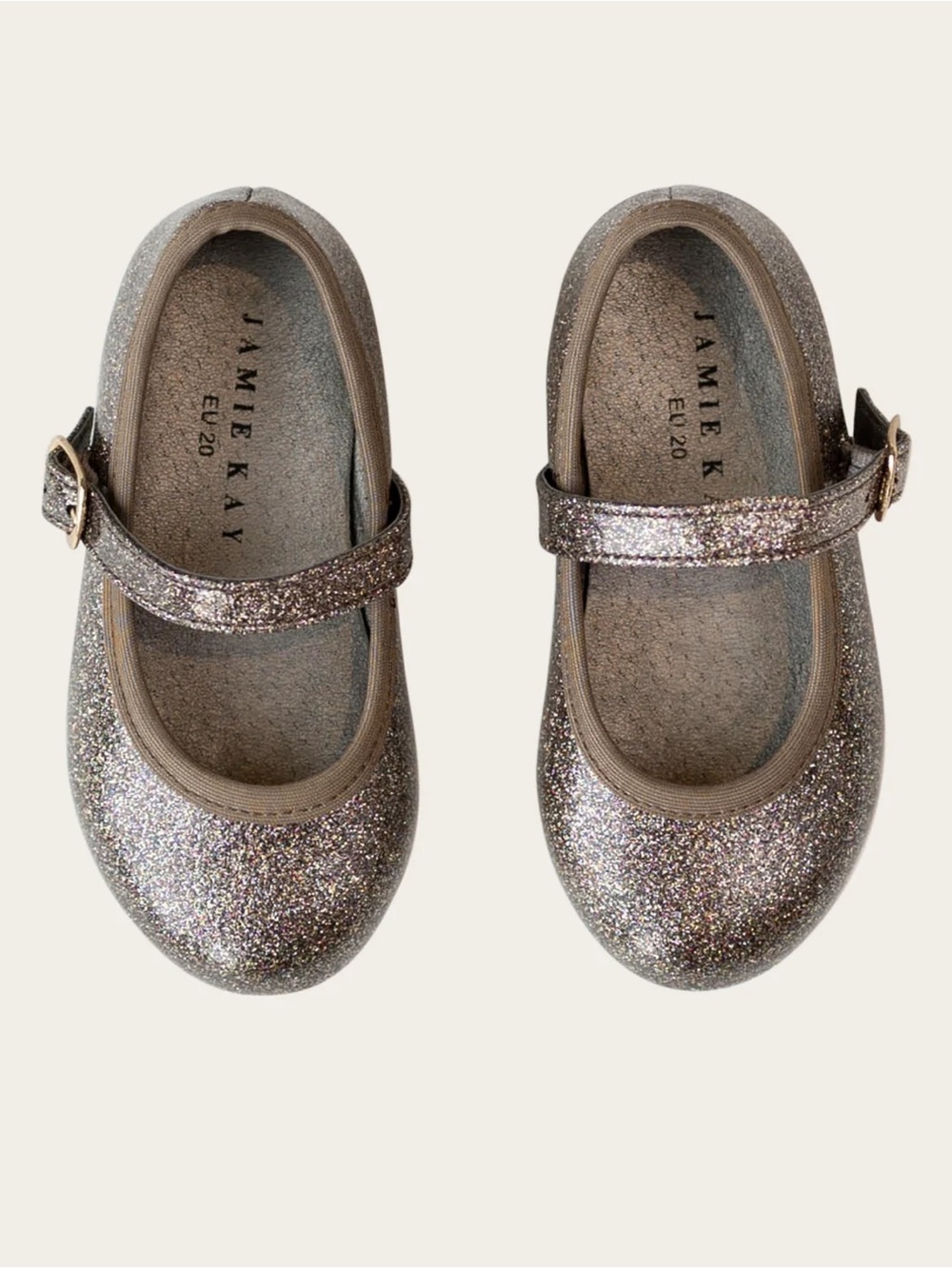 Jamie Kay Glitter Mary Jane Shoes - Silver Champagne